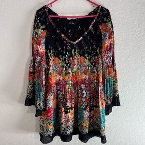 Melissa Paige Floral Multicolor Women's Top Bell Sleeves